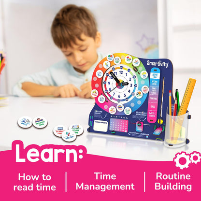 Smartivity DIY Interactive Clock with Stationary Organiser for Kids Ages 8-14 | Features an Infinity Calendar | Birthday Gift for Boys&Girls | STEM Educational Toy for 8,9,10,11,12,13,14 Years
