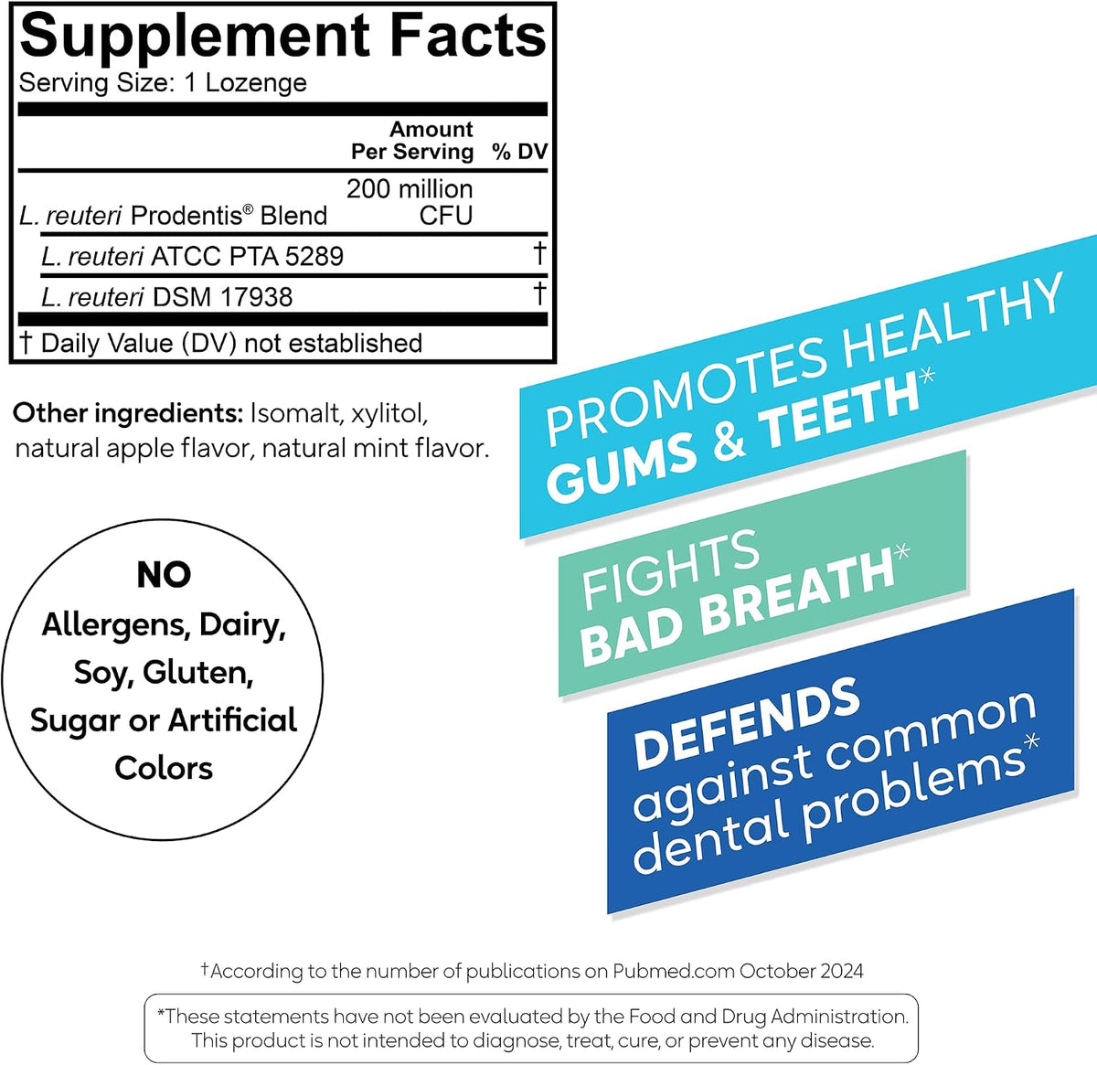 BioGaia Prodentis Oral Probiotics for Teeth & Gums and Bad Breath - Apple - Dental Hygienist-Recommended - Promotes Healthy Gums & Improves Oral Health - Fights Bad Breath - Dental Probiotic (3-Pack)