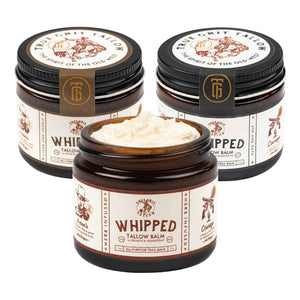 True Grit Beef Tallow for Skin - All-Purpose Moisturizer with Bison Tallow - Cigar and Saddle Scent - John Wayne Inspired Whipped Tallow Balm, Pack of 3