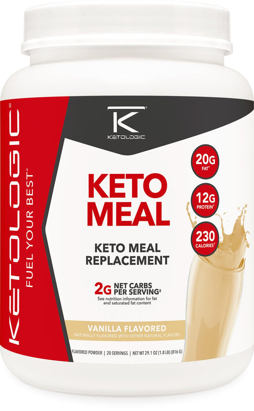 KetoLogic Keto Meal Replacement Shake Powder (Vanilla) 20 Servings