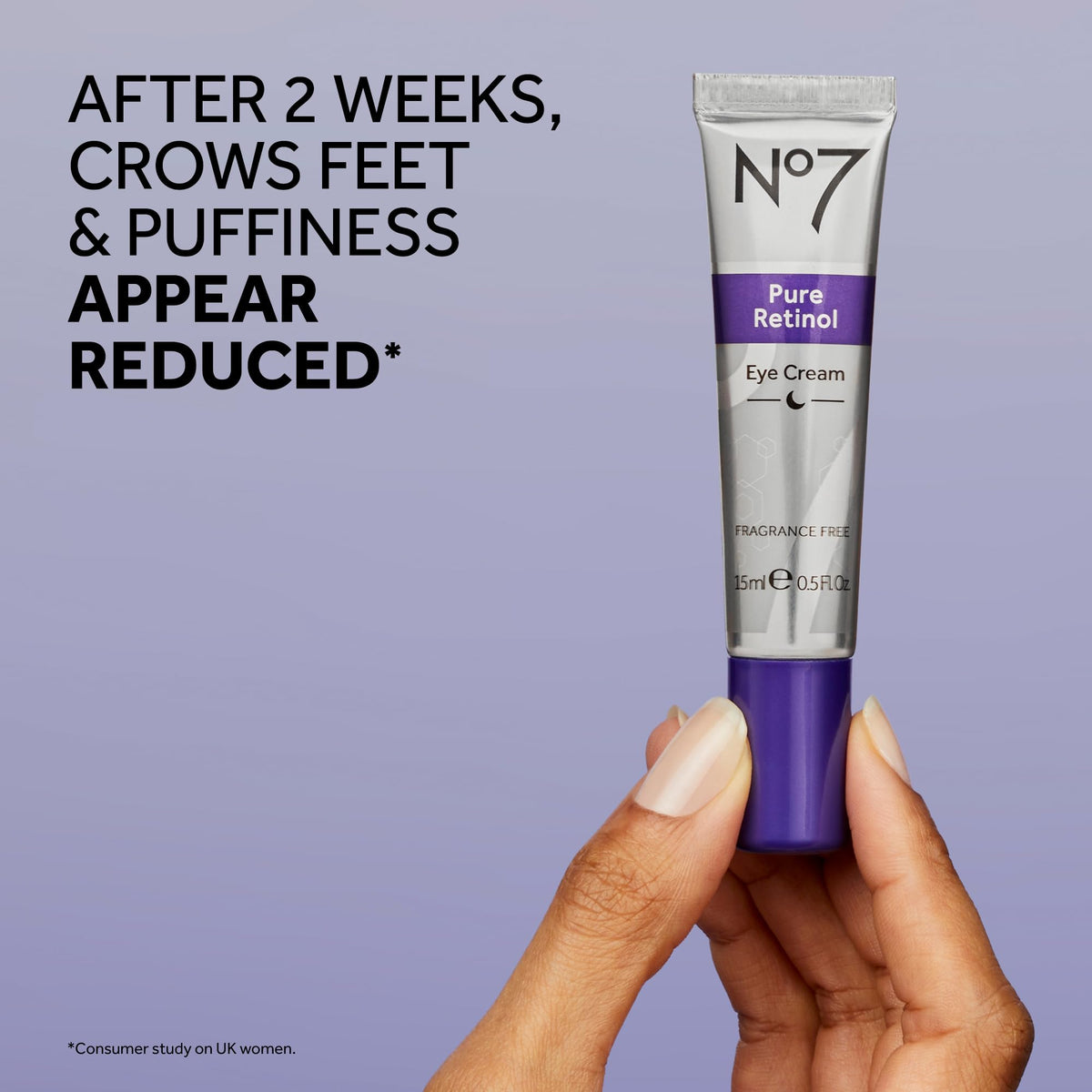No7 Pure Retinol Eye Cream (15ml / 0.5 oz) – Targeted Anti-Wrinkle Treatment with 0.15% Pure Retinol, Collagen & Shea Butter