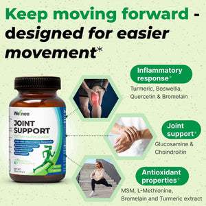 Wellnee Knee & Joint Wellness Bundle - Herbal Patches (30 pcs) & Support Capsules (90 servings)