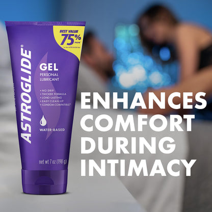 ASTROGLIDE Water-Based Lube, Thicker Gel, Stay-Put No Drip, 7 Fl Oz