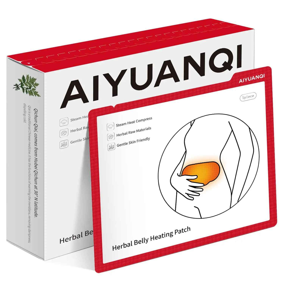 AIYUANQI 3PCS Menstrual Cramps Herbal Heating Patches for Pain Relief, Self-Heating Mugwort Patches, Full Abdomen Cover and Skin-friendly Comfortable, Rapid Heating and Keep Warm, Ideal Gift for Women
