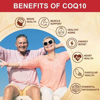 DRFOSTER CoQ10 400mg Softgels, PQQ, MCT & Omega 3-6-9, 120 Days Supply - With Vitamin E & Plant Sterols, Black Pepper, High Absorption, Gluten-Free, Allergen-Free, Brain & Energy, Co Q 10 Supplement