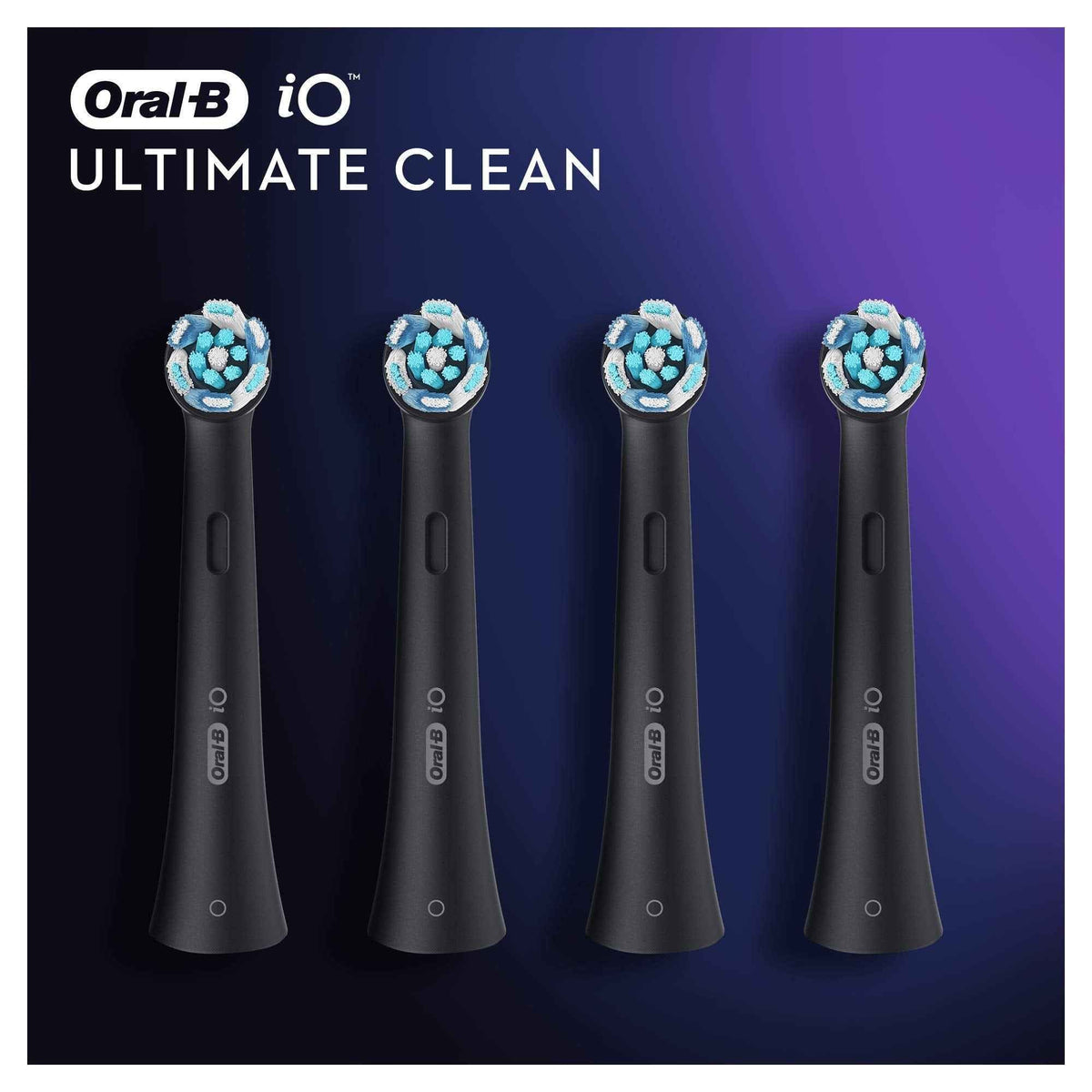 Oral-B iO Ultimate Clean Electric Toothbrush Head, Twisted & Angled Bristles for Deeper Plaque Removal, Pack of 4,