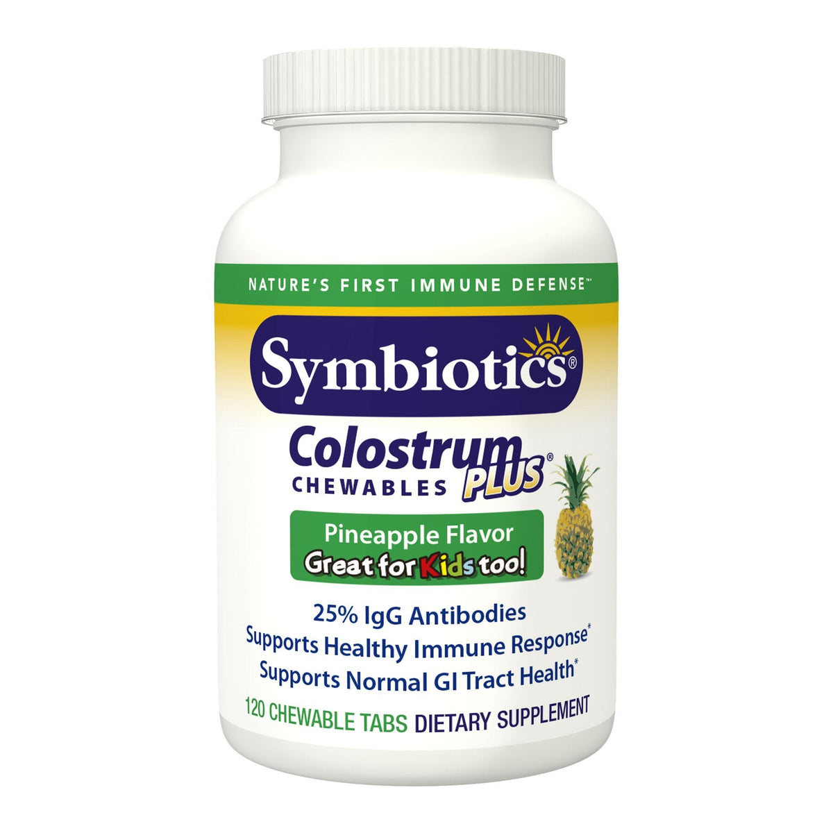 Symbiotics Immunity Support Colostrum Plus Chewables (Pineapple)