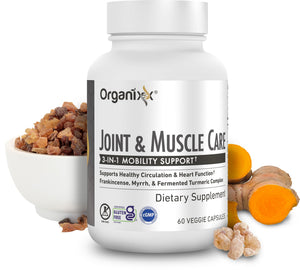 Organixx Joint & Muscle Care Organic Turmeric Supplement, 3-in-1 Frankincense, Turmeric and Myrrh Joint Health & Joint Support Supplement Body Care Capsules, Supports Swelling, Tension, 60 Capsules OrganixxBuy Supplements Australia