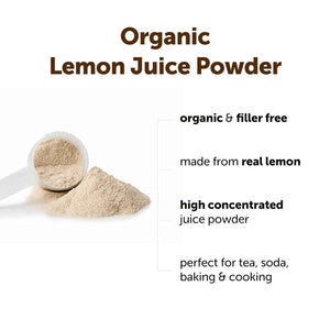 Micro Ingredients Organic Lemon Juice Powder, 10 Ounce - Natural Fruit Flavor - Made from Real Lemon - No Sugar & Additives - Great for Drinks, Smoothie & Beverages - Non-Gmo & Vegan Friendly