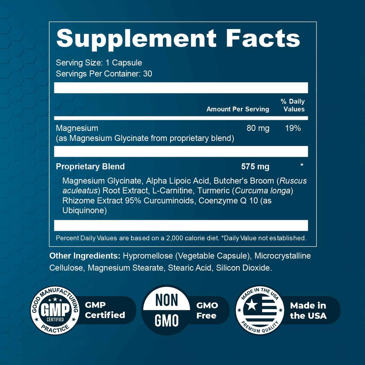 Nature’s NutriWave Alphacur - Natural Supplement with Magnesium, Alpha Lipoic Acid, Turmeric & CoQ10 - Non-GMO, 100% Natural, Made in the USA, GMP-Certified - 30 Capsules, 2 Month Supply