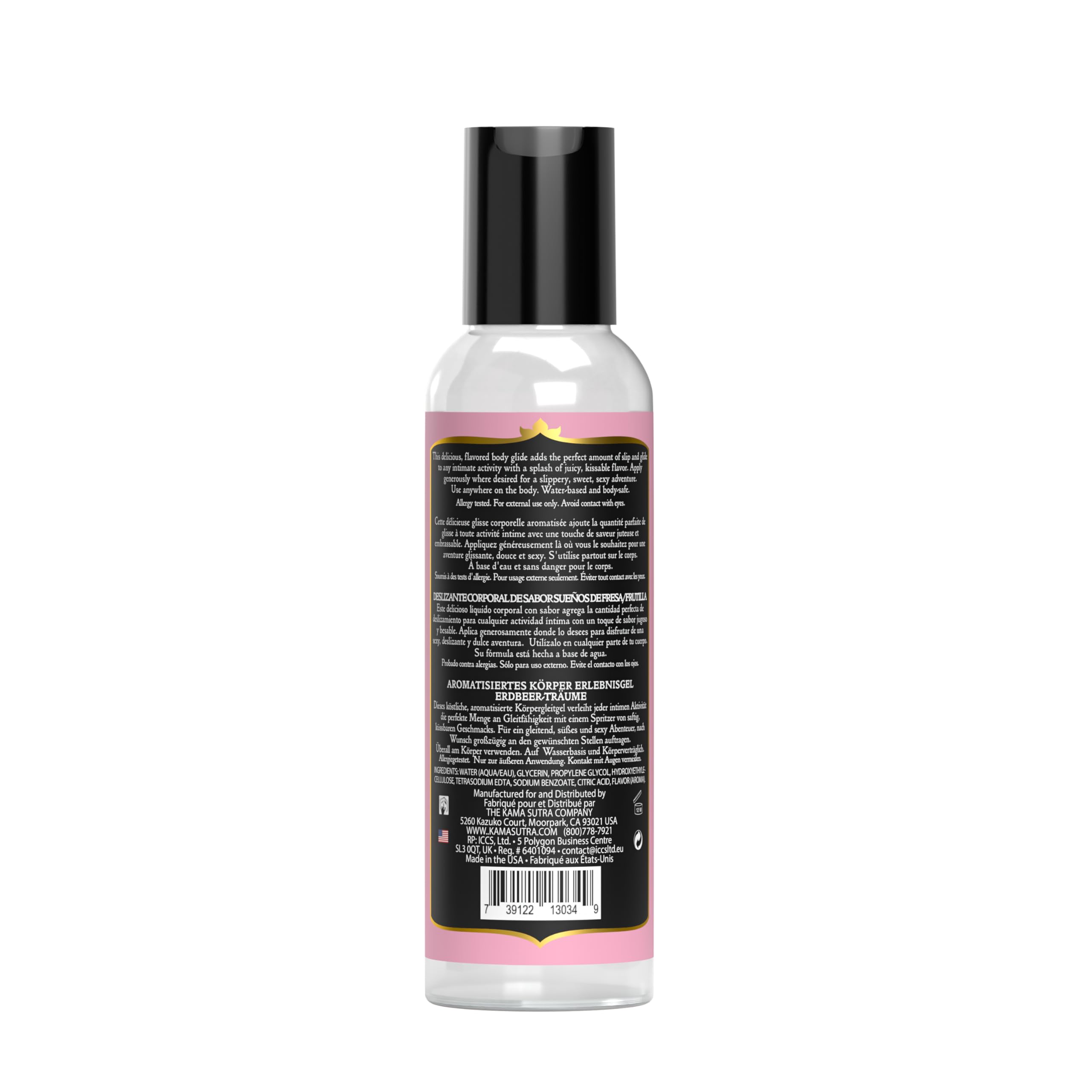 Kama Sutra Divine Nectars Strawberry Dreams 2 fl oz - Flavored 3-in-1: Use Oral, Massage, Water Based for Couples, Women, and Men. Body Topping Manufactured in USA. Ideal for Foreplay.