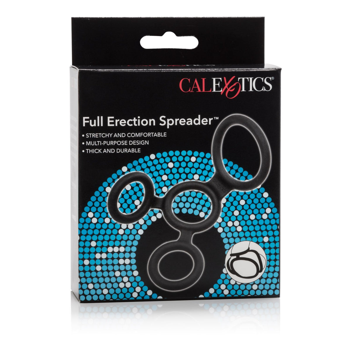 CalExotics Full Spreader Silicone 4-Ring Design Erection Enhancer, (12757_Black)