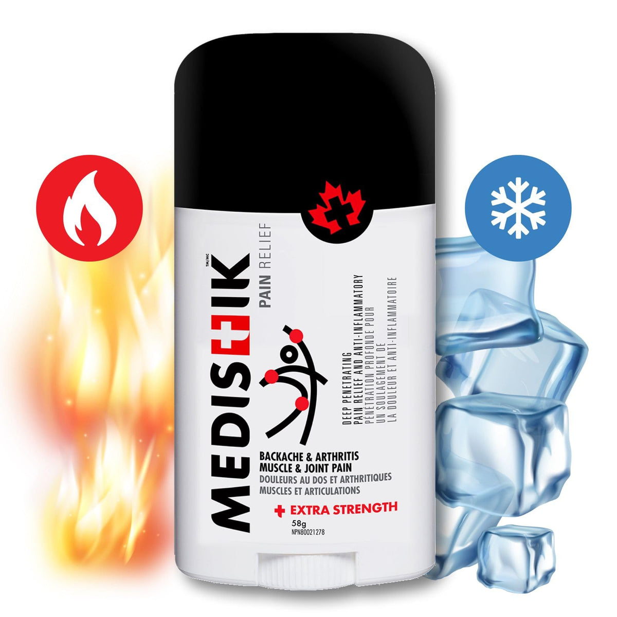 Medistik Extra Strength Pain Relief Stick. Long Lasting Topical Pain Reliever for Backache, Muscle & Joint Pain, 58g (One Pack)