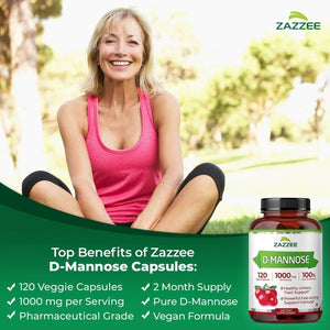 Zazzee Ultimate Urinary Tract Support Bundle | Super Concentrated Proanthocyanidin Cranberry Extract Capsules Plus D-Mannose 1000mg Capsules for UT & Bladder Cleansing (60 Servings Each) ZazzeeBuy Supplements Australia