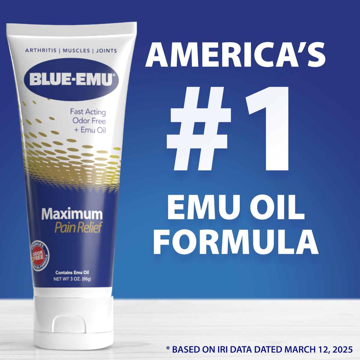 BLUE-EMU Maximum Pain Relief Cream for Arthritis & Joint Pain, 3 oz, 2 Pack