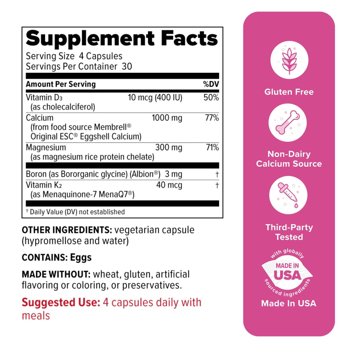 Redd Remedies, Bone Health Advanced, Vitamin D3 and Calcium for Strong Bone Support, 120 Vegetarian Capsules