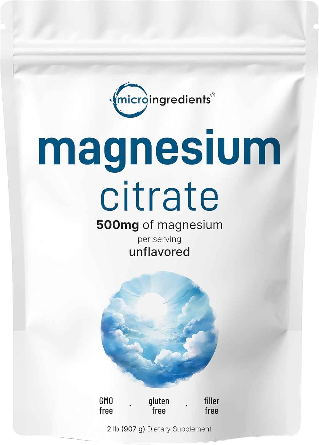 Magnesium Citrate Powder, 2lbs - Unflavored Magnesium Supplement - Relaxation and Nutrient Utilization - Easily Absorbed Formula - Non-GMO, Vegan, Gluten Free