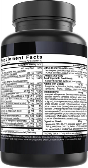 Best Naturals Day-to-Day Men's Multivitamin Food Based Supplement with Vitamin A, L-Arginine, L-Glutamine, L-Lysine- 90 Tablets Best NaturalsBuy Supplements Australia