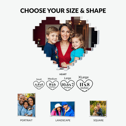 ArtPix 3D Custom Building Brick Photo Block, Personalized Gifts for Men, Dad, Him, Husband, Mom, Wife, Women, Her - Custom Picture Block for Birthday, Anniversary, Couples