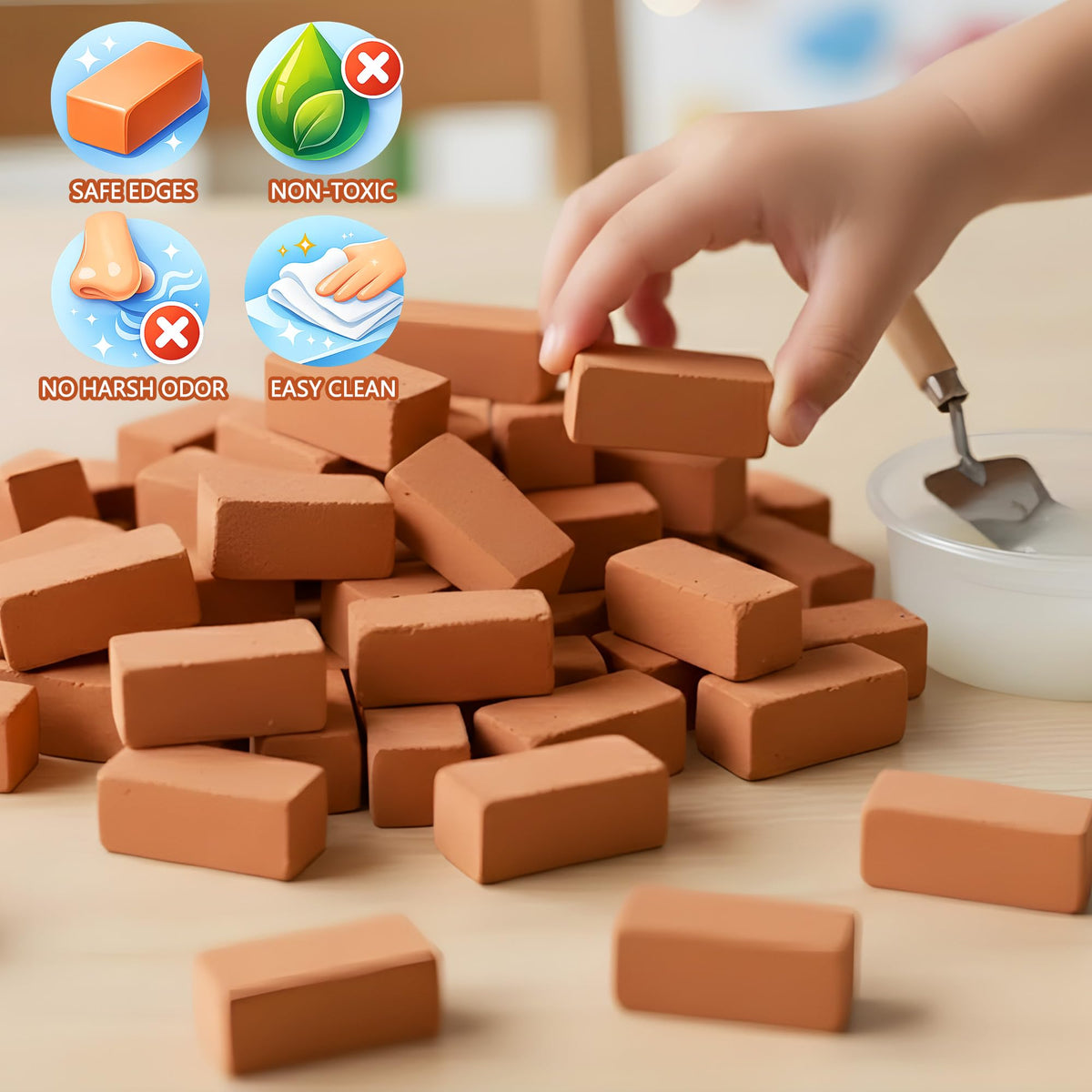 ROHSCE House Building Set for Kids 4+, Mini Brick Construction Kit with Mortar, STEM Architecture Blocks, Reusable DIY Projects, Creative Birthday Gift