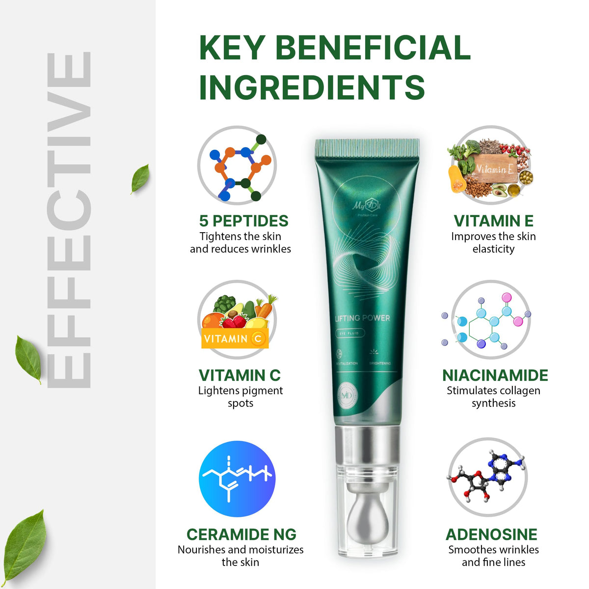 MyIDi Rejuvenating Anti-Aging Serum – 5 Peptide Lifting Fluid (15ml)