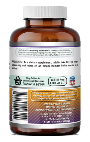 Amazing Formulas L-Ornithine 1500 Mg Per Serving Veggie Capsules Supplement - Non-GMO - Gluten Free - Made in USA (120 Count)
