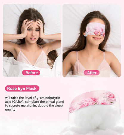 ZHENYEMEI Rose Heated Eye Mask - Self-Heating Warm Compress for Dry Eyes, Puffiness & Dark Circles - Relaxing Rose Scent (18 Packs)