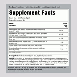 Piping Rock Circulation Supplement | 120 Capsules | Double Strength Complex | Non-GMO, Gluten Free Piping RockBuy Supplements Australia