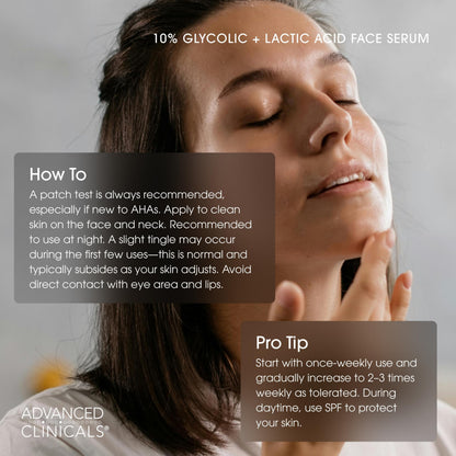 Advanced Clinicals 10% Glycolic Acid Serum – Triple Acid Exfoliant (52ml)