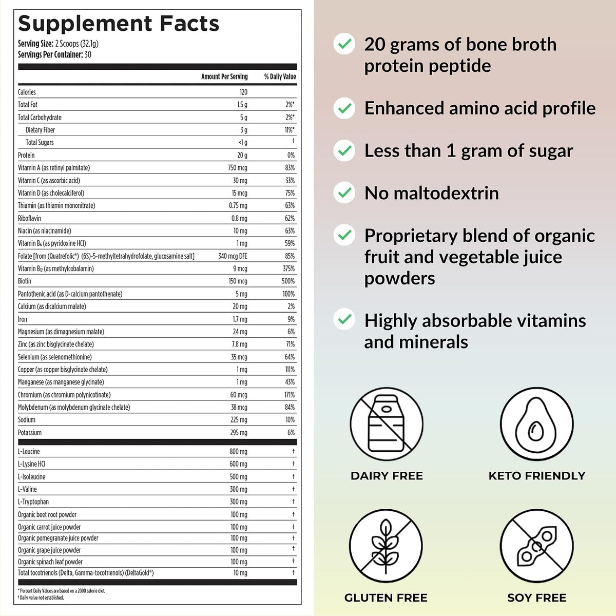 Reignite Wellness by JJ Virgin - Chocolate Bone Broth All-in-One Shake - Gluten Free + Dairy Free Protein Powder - Contains 20G of Beef Protein with Vitamins, Minerals, Amino Acids - 30 Servings