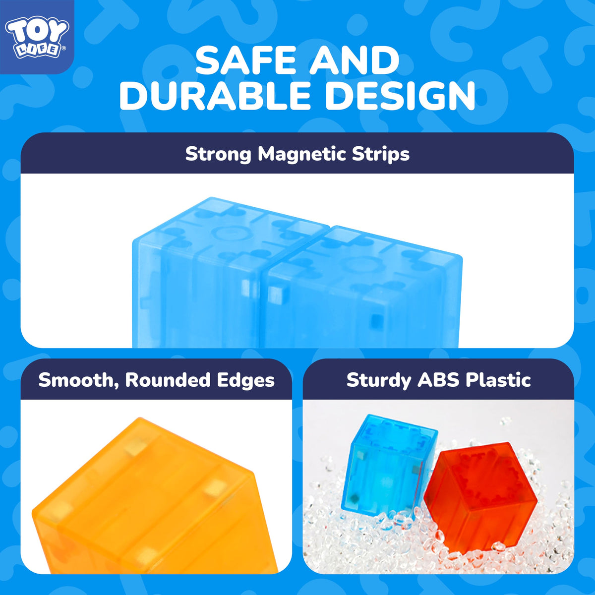 TOY Life Translucent Magnetic Blocks, 36-Piece STEM Set, Ages 3-8