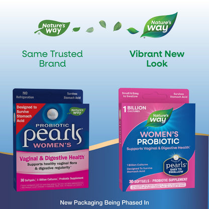 Nature's Way Women's Probiotic Pearls, Supports Vaginal and Digestive Health*, 1 Billion Live Cultures