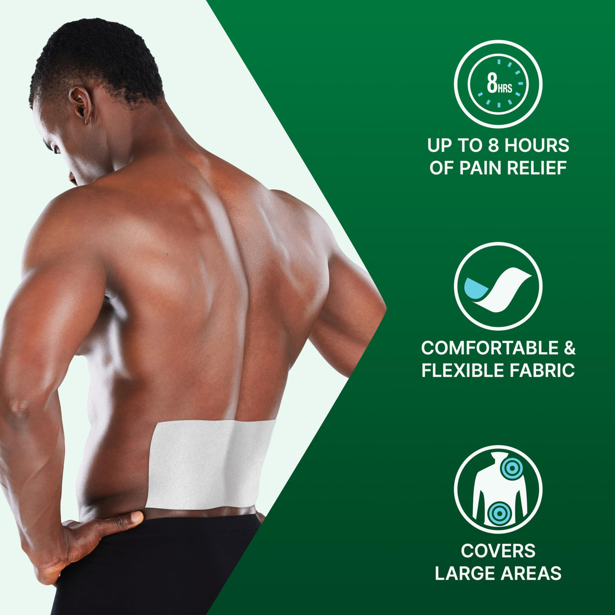 Biofreeze XL Pain Relief Patches, Menthol Pain Patches for Lower Back, Neck, Knee, & Shoulder, Comfortable & Flexible Fabric Stays in Place, 4 ct