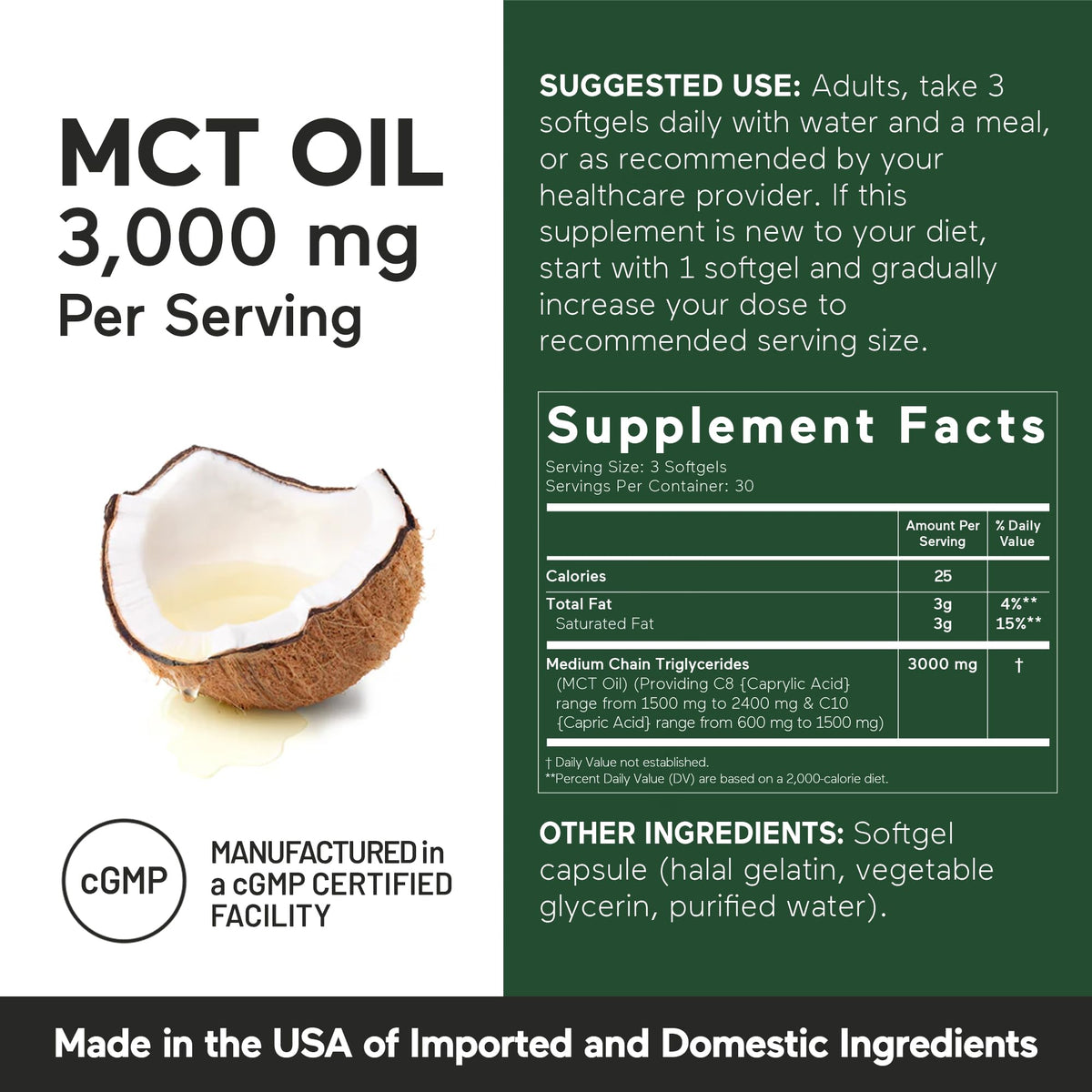 SMARTERNUTRITION MCT Oil Softgels C8 and C10 - Ketogenic Fuel for Brain & Body, Sustained Energy - from Cold-Pressed Coconut, Palm & Gluten-Free, Non-GMO - 90 Count - 30-Day Supply