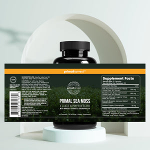 Primal Harvest Sea Moss Capsules with Bladderwack and Irish Sea Moss, Chlorella, Broccoli Seed Extract Plant-Based Supplements for Adults Primal HarvestBuy Supplements Australia