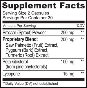 NATURELO Prostate & Urinary Health, Comprehensive Formula with Saw Palmetto, Pygeum, Tumeric, Plant Sterols, Broccoli and Lycopene, 60 Vegetarian Capsules