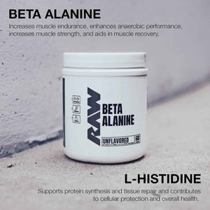 RAW Beta Alanine Powder, Unflavored (60 Servings) - Pre-Workout Powder for Men & Women - Beta Alanine Supplement for Workout Endurance - Preworkout Beta Alanine Powder for Reduced Muscular Fatigue