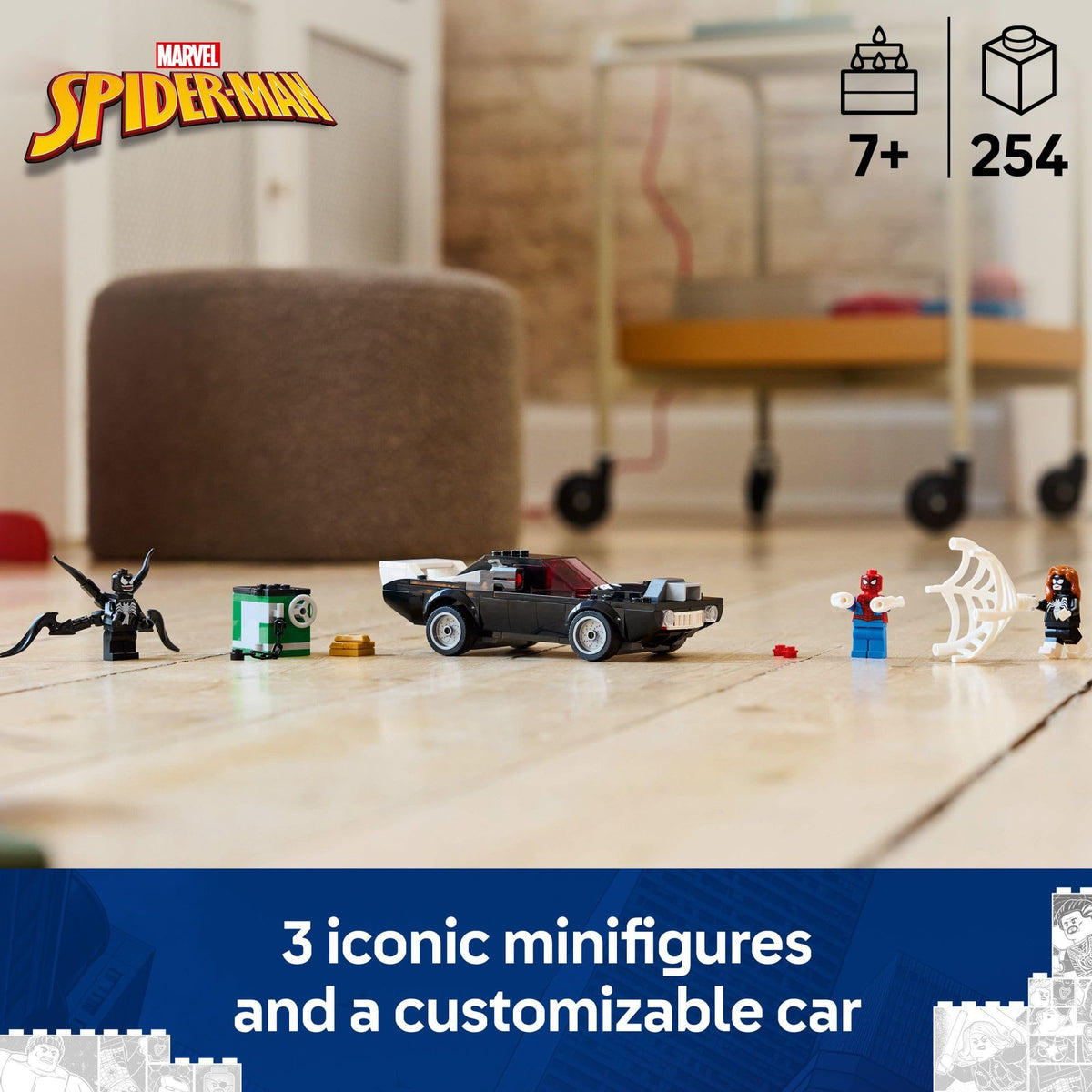 LEGO Marvel Spider-Man vs. Venom Muscle Car Toy - Building Set for Kids, Boys and Girls, Ages 7+ - with Spider-Man, Venom, and Spider-Woman Minifigures - Superhero Gift Idea for Birthday - 76309