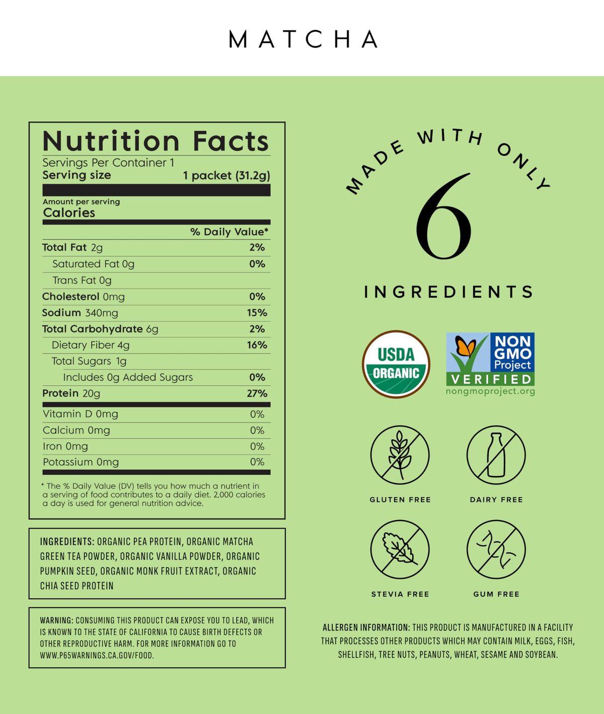 Truvani Organic Plant Based Protein Powder - Strawberry - 10 Servings - Vegan - 20g Pea Protein - Single Serving Travel Packets - Keto - Gluten & Dairy Free - Low Carb