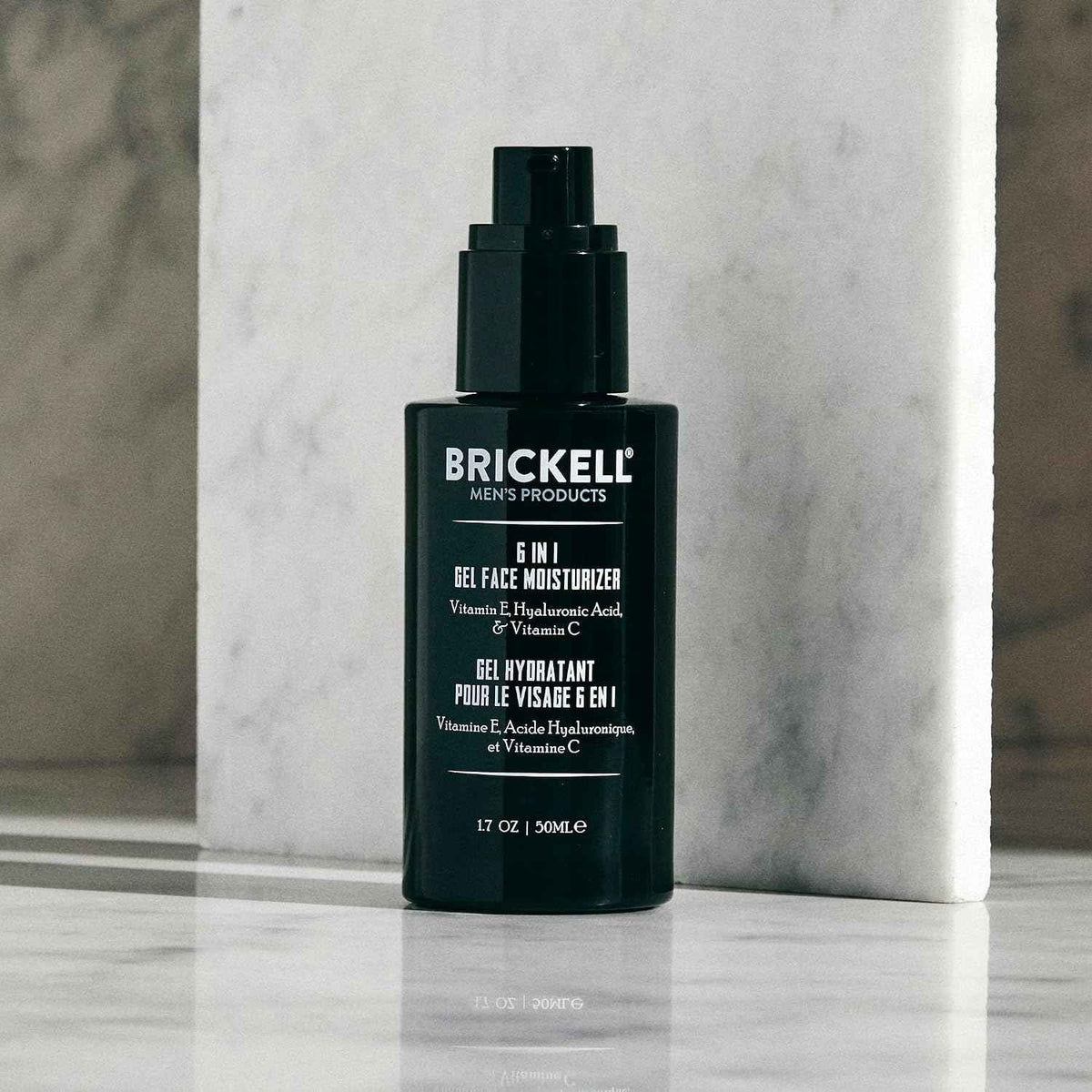 Brickell Men's 6 in 1 Gel Face Moisturizer for Men, Gel Moisturizer With Hyaluronic Acid, Peptides, and Vitamin C, 1.7 ounces, Unscented