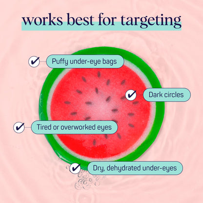 SpaLife Watermelon Cooling Eye Pads – 48 Hydrating Under Eye Patches for Puffiness, Dark Circles & Tired Eyes