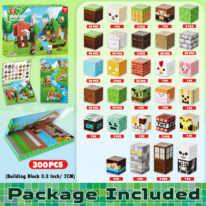 ToyUnited 300PCS Magnetic Blocks - Magnetic Building Blocks, Stacking Magnet Cubes Toys, STEM Montessori Sensory Game Toys for Kids Boys and Girls Ages 3 4 5 6 7 8 9 10+ Birthday Gifts
