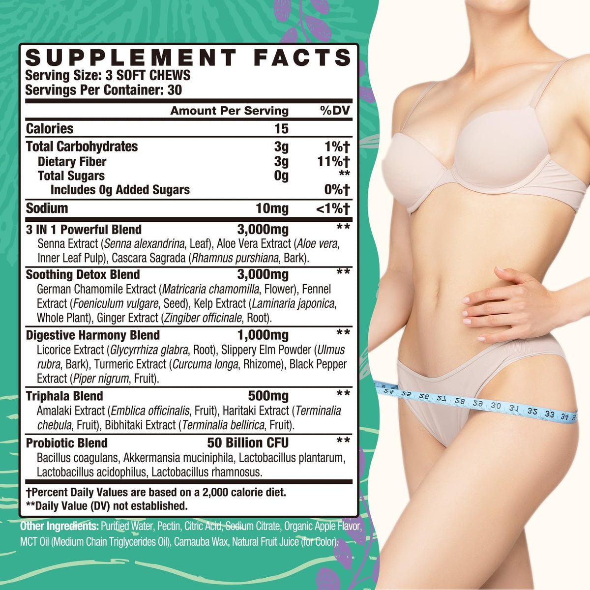 Yusnkioin Fiber Gummies & Colon Gentle Cleanse - 180 Soft Chews Fiber Gummies for Adults, 50 B Probiotics, Psyllium Husk & Senna - Colon Detox Cleanse for Gut Health, Regularity & Bloating Relief