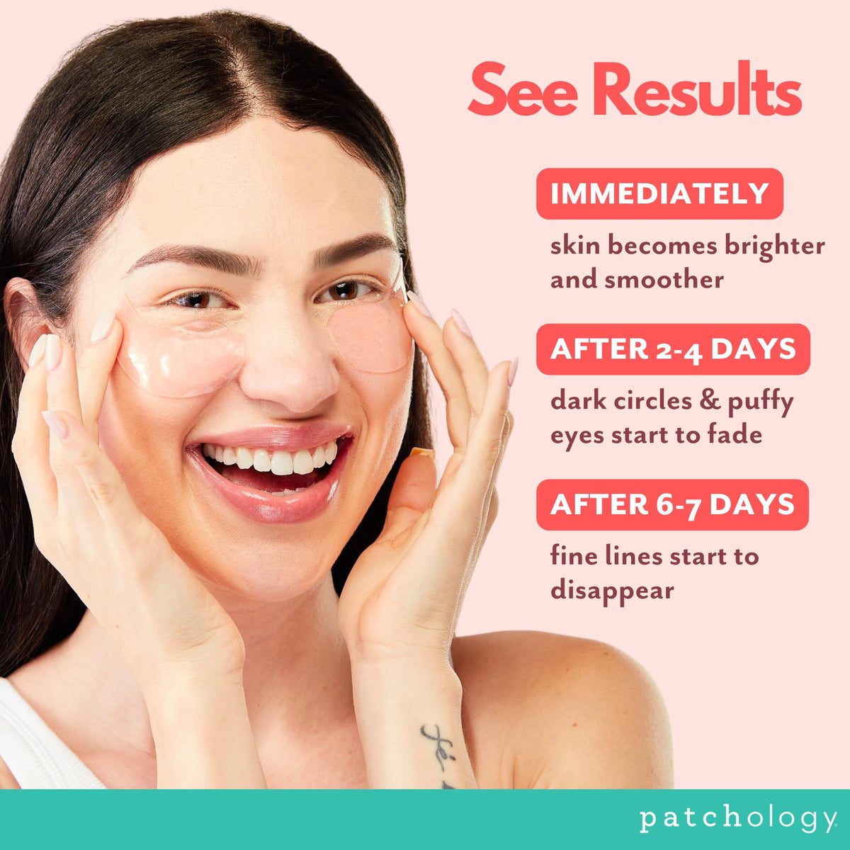 Patchology Serve Chilled Rosé Eye Gels - Hydrating Eye Patches (15 Pairs/Jar)