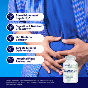 Research Verified ConstiRelief - The best Supplement for Constipation Relief on the market - with L. Acidophilus for long term health and prevention. 100% back guarantee! (Pack of 3) Research VerifiedBuy Supplements Australia