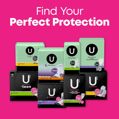 U by Kotex Balance Ultra Thin Pads with Wings, Heavy Absorbency, 46 Count (Packaging May Vary)