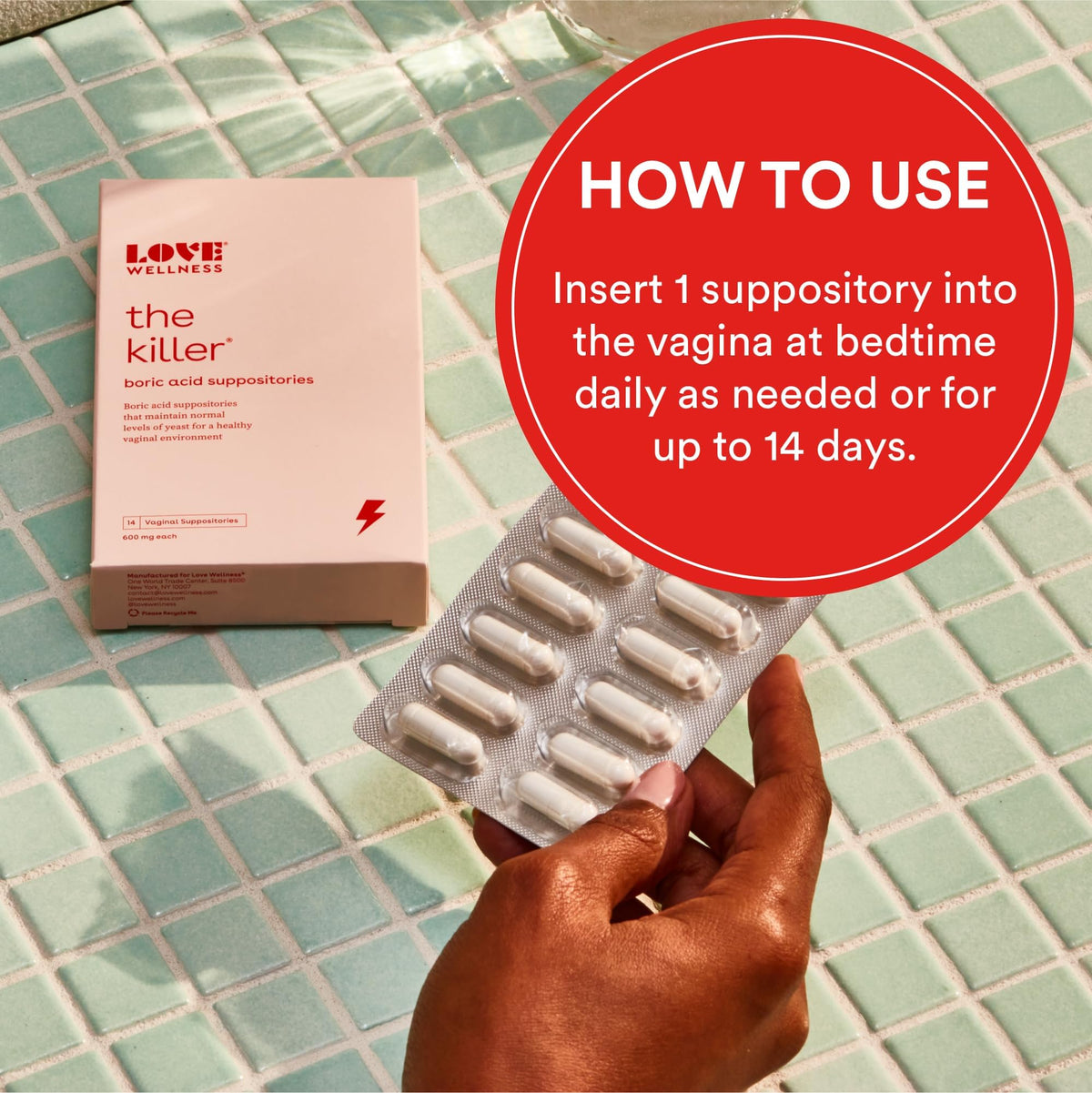 Love Wellness pH Balancing Cleanser & The Killer | Boric Acid Suppositories & Feminine Wash