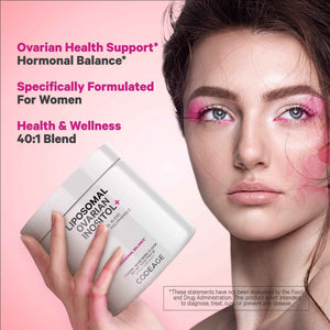 Codeage Liposomal Ovarian Inositol Powder - Myo-Inositol & D-Chiro-Inositol 40:1 Blend, Folate 5-MTHF, CoQ10, Pomegranate & Wild Blueberry - 2-Month Supply - Mixed Berry Flavor - Non-GMO, 60 Servings