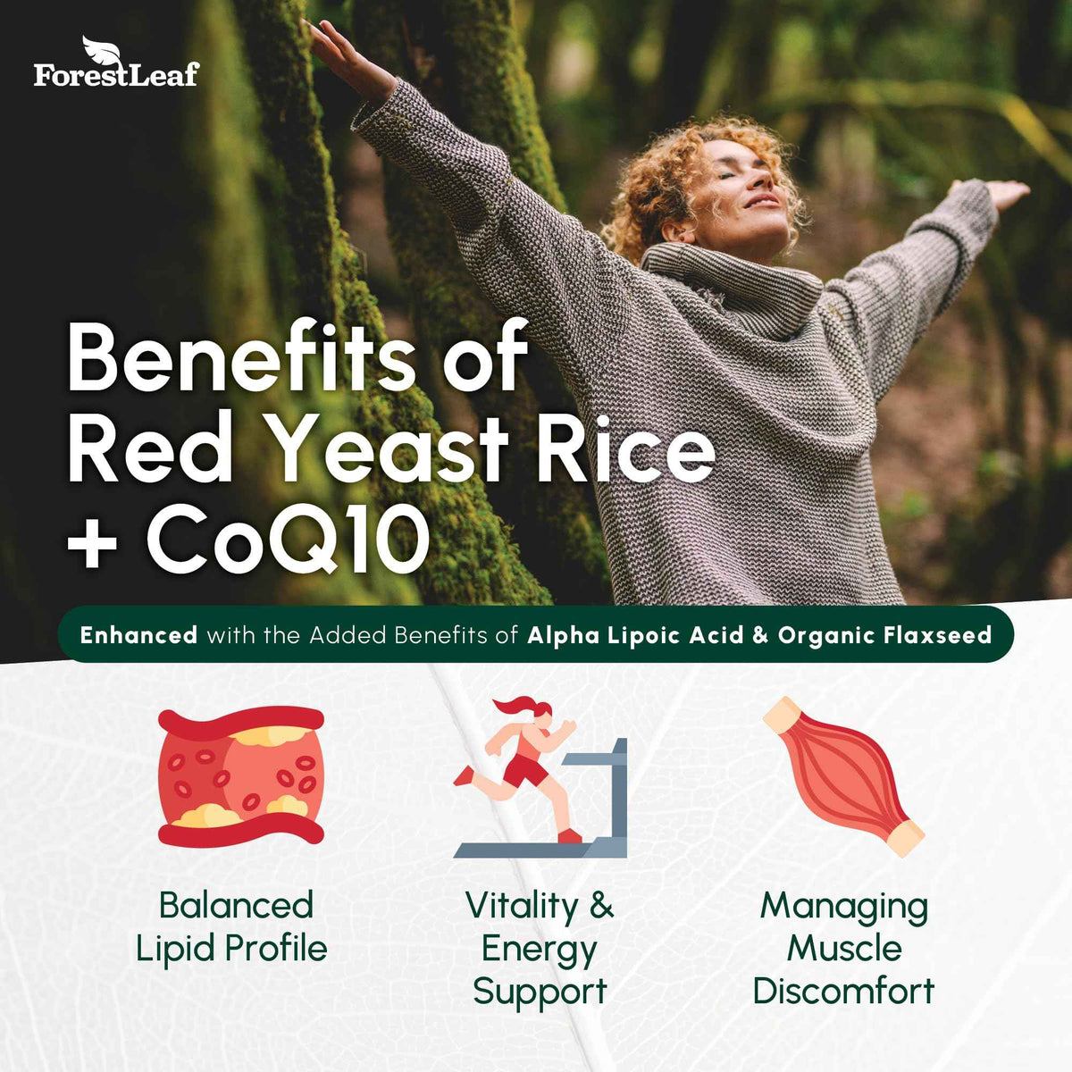 Red Yeast Rice 1215 mg. Capsules - Extra Strength Red Rice Yeast with CoQ10 Supplement, Plus Alpha Lipoic Acid & Organic Flaxseed, Citrinin Free, Supports Cardiovascular Health, Non-GMO 90 Veggie Caps
