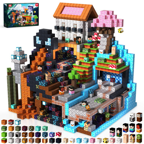 ToyUnited 300PCS Magnetic Blocks - Magnet Building Blocks, Stacking Magents Cubes Toys Adventure Set Theme, STEM Montessori Sensory Toys for Kids Boys and Girls Ages 3 4 5 6 7 8 9 10+ Birthday Gifts